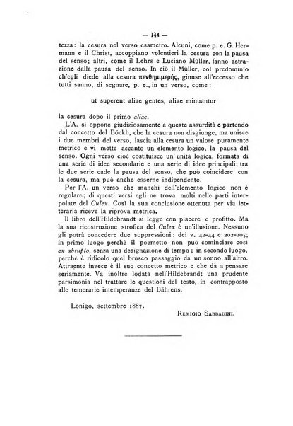 Rivista di filologia e d'istruzione classica