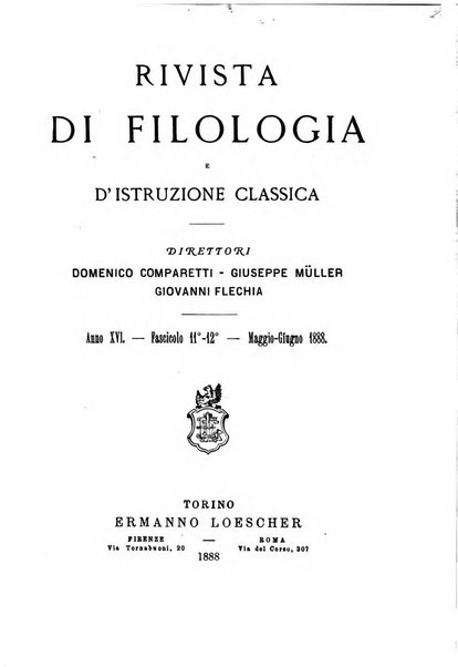 Rivista di filologia e d'istruzione classica