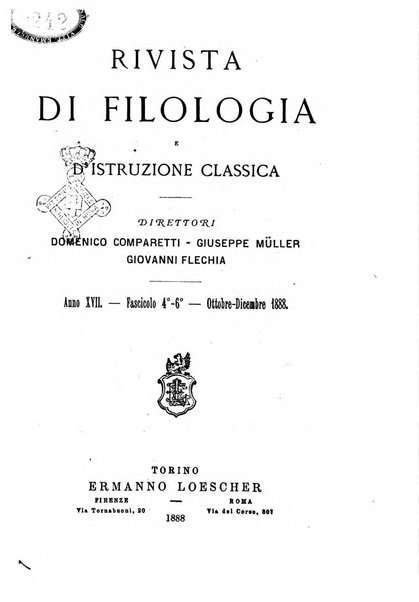 Rivista di filologia e d'istruzione classica