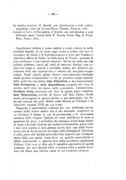 Rivista di filologia e d'istruzione classica