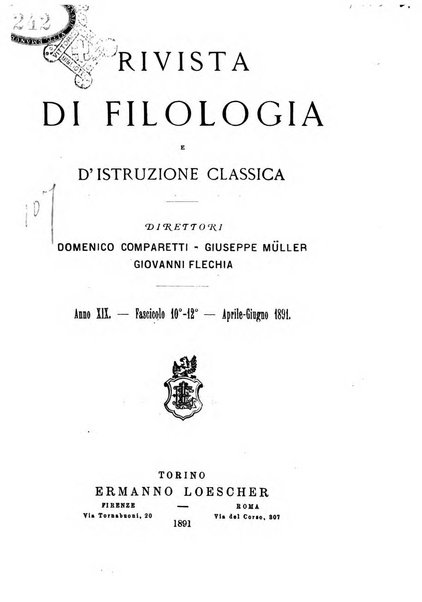 Rivista di filologia e d'istruzione classica