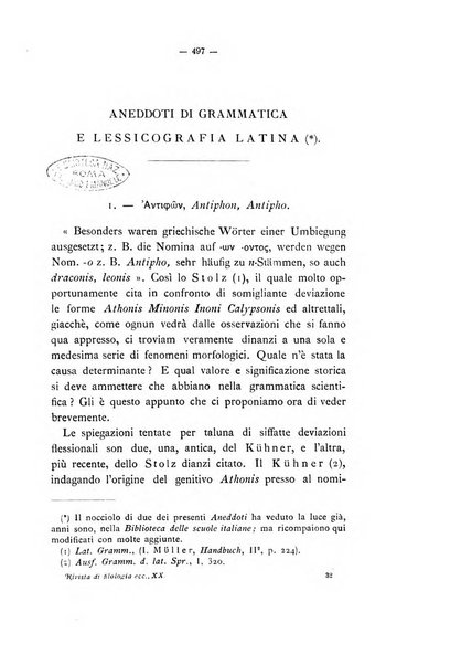 Rivista di filologia e d'istruzione classica