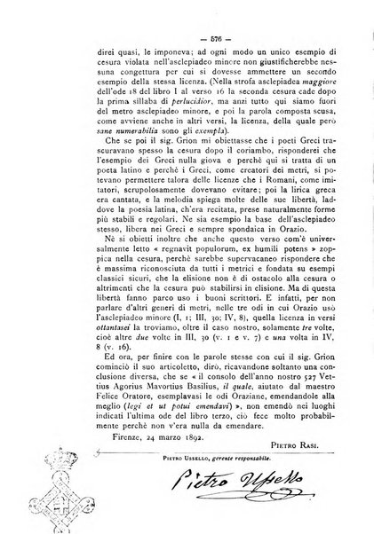 Rivista di filologia e d'istruzione classica