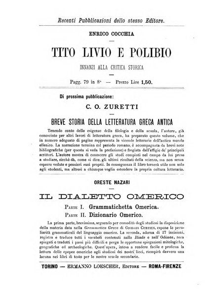 Rivista di filologia e d'istruzione classica