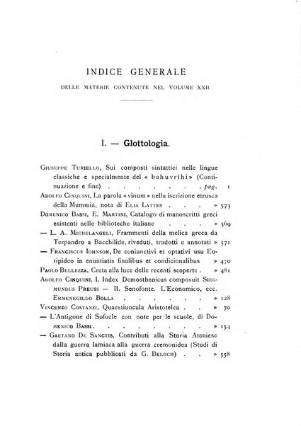 Rivista di filologia e d'istruzione classica