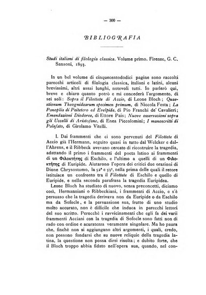 Rivista di filologia e d'istruzione classica