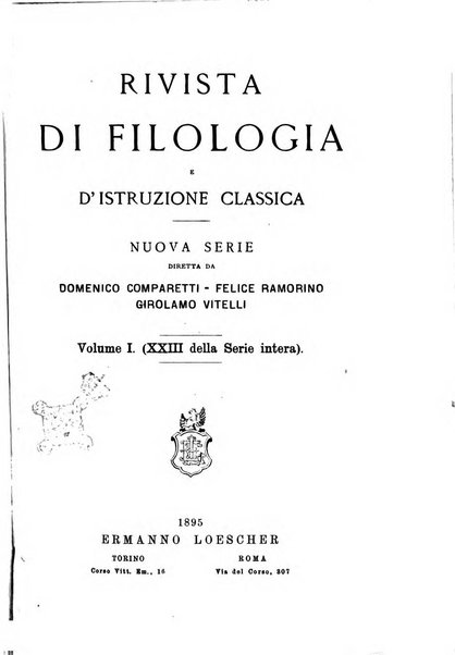 Rivista di filologia e d'istruzione classica