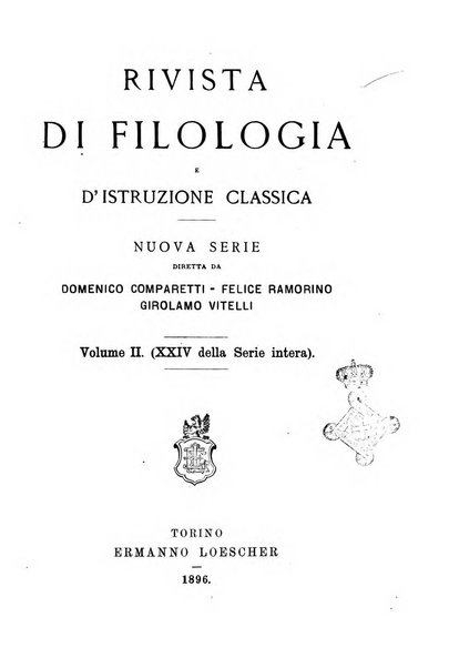 Rivista di filologia e d'istruzione classica