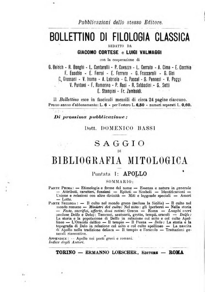 Rivista di filologia e d'istruzione classica