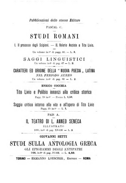 Rivista di filologia e d'istruzione classica