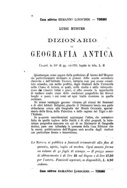 Rivista di filologia e d'istruzione classica