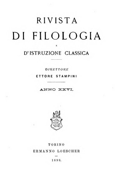 Rivista di filologia e d'istruzione classica