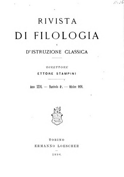 Rivista di filologia e d'istruzione classica