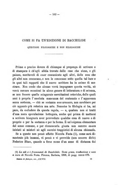 Rivista di filologia e d'istruzione classica