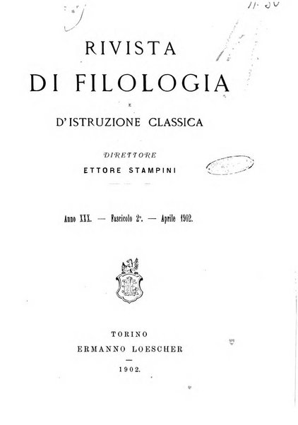 Rivista di filologia e d'istruzione classica