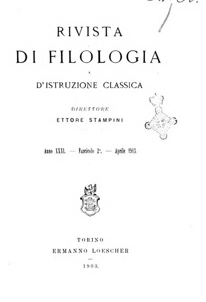 Rivista di filologia e d'istruzione classica