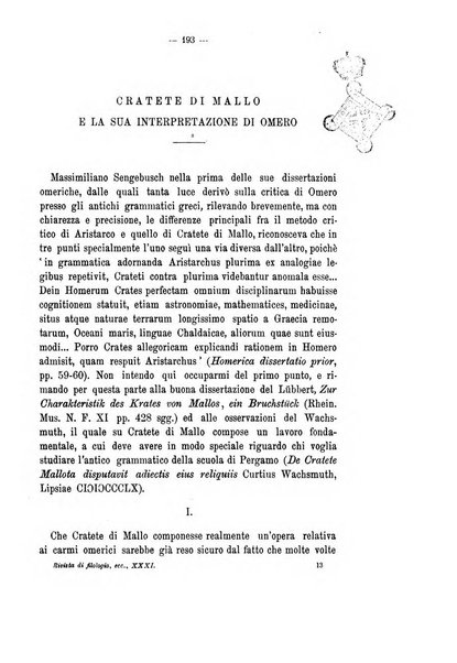 Rivista di filologia e d'istruzione classica