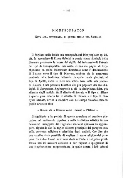 Rivista di filologia e d'istruzione classica