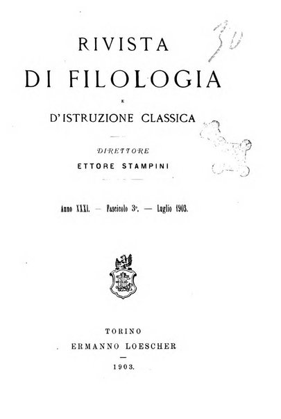 Rivista di filologia e d'istruzione classica