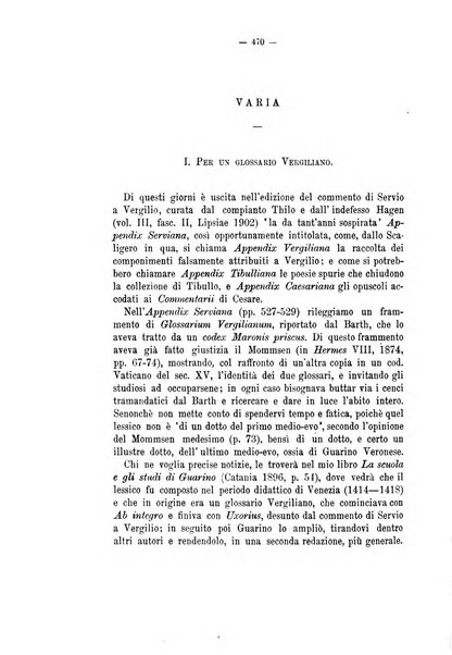 Rivista di filologia e d'istruzione classica