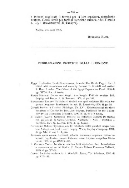 Rivista di filologia e d'istruzione classica