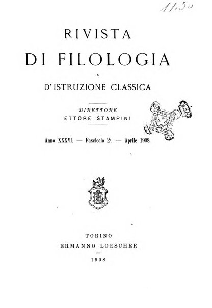 Rivista di filologia e d'istruzione classica