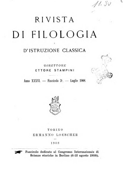 Rivista di filologia e d'istruzione classica