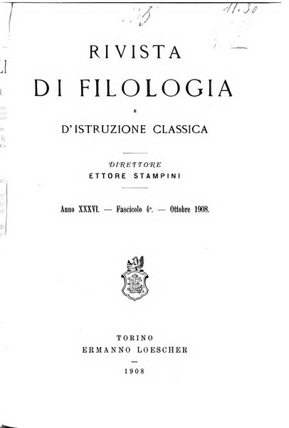 Rivista di filologia e d'istruzione classica