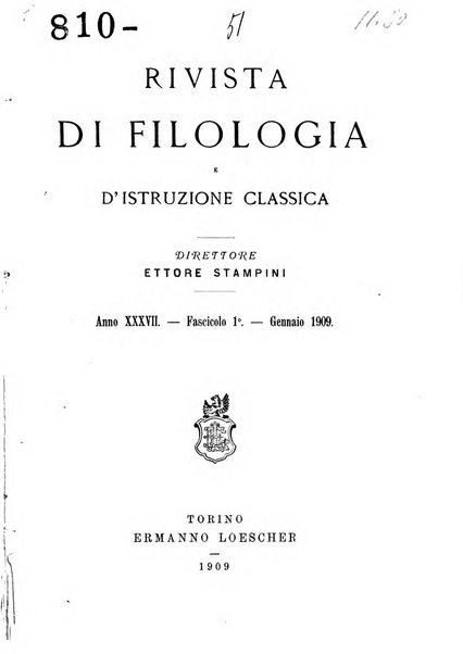 Rivista di filologia e d'istruzione classica