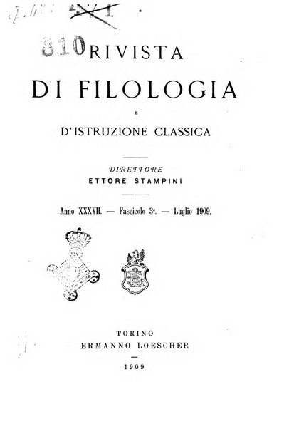 Rivista di filologia e d'istruzione classica