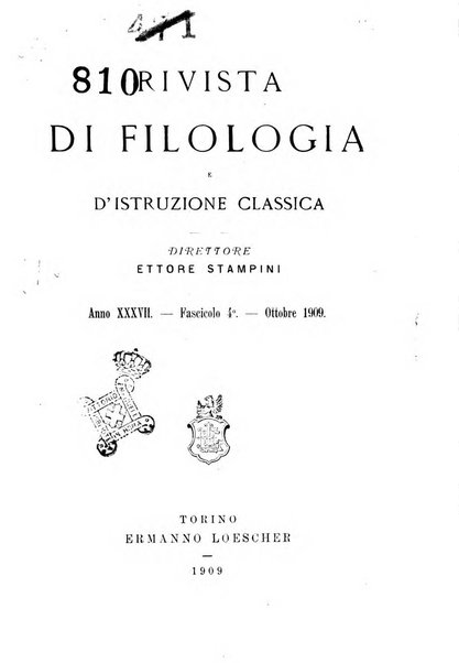 Rivista di filologia e d'istruzione classica