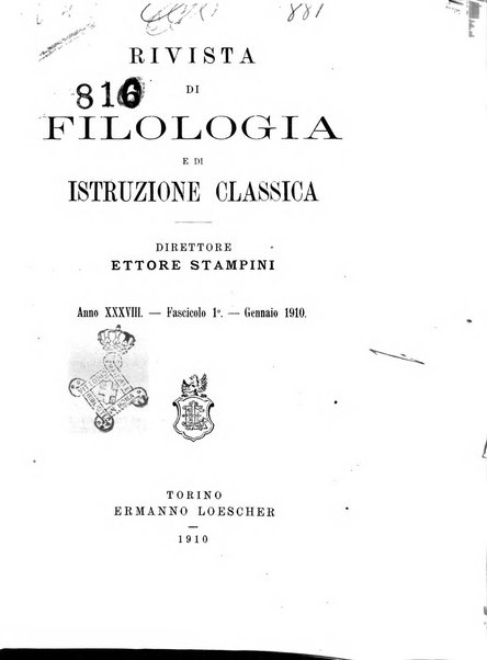 Rivista di filologia e d'istruzione classica