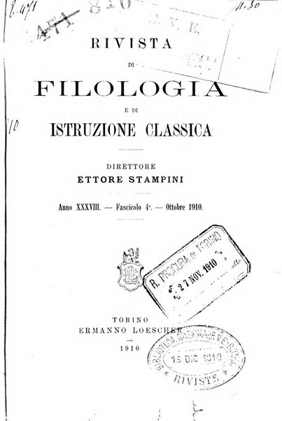 Rivista di filologia e d'istruzione classica