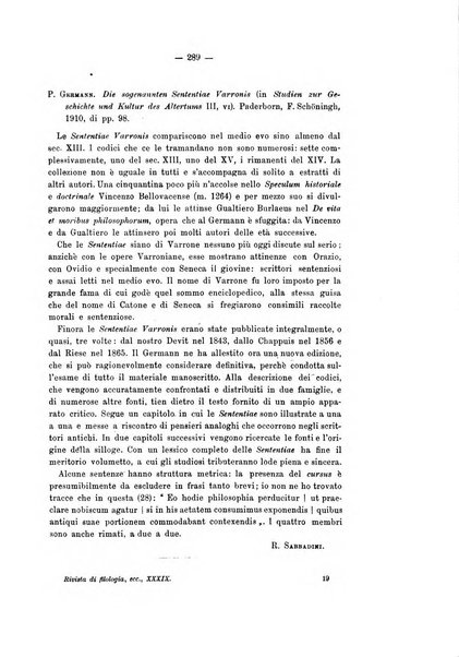 Rivista di filologia e d'istruzione classica