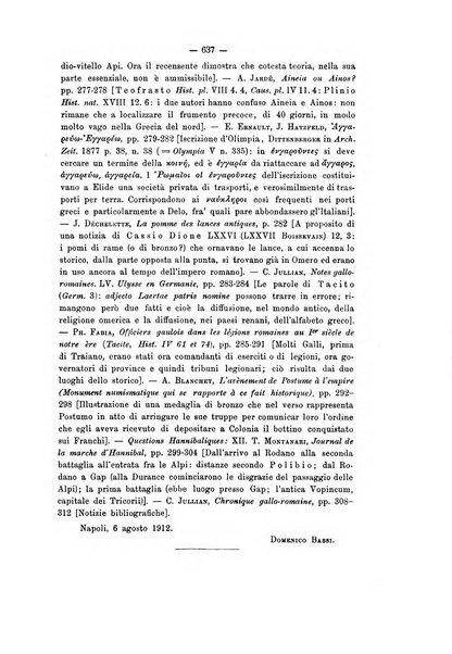 Rivista di filologia e d'istruzione classica