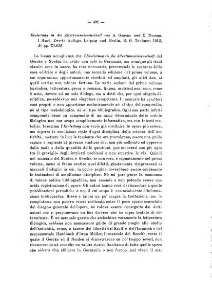 Rivista di filologia e d'istruzione classica