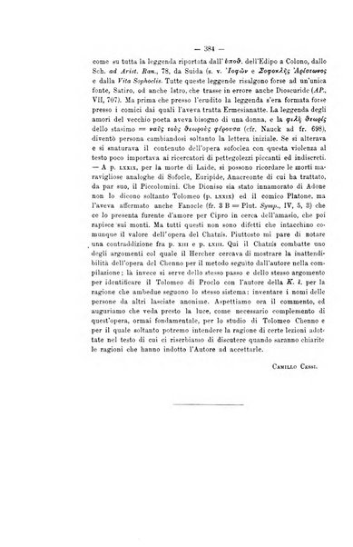 Rivista di filologia e d'istruzione classica