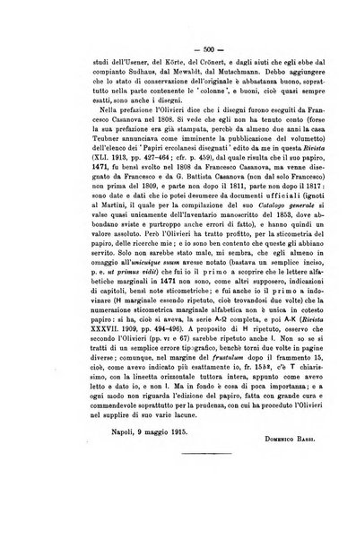 Rivista di filologia e d'istruzione classica