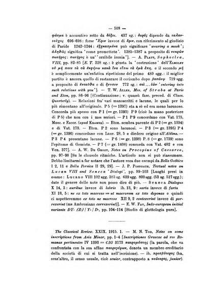 Rivista di filologia e d'istruzione classica