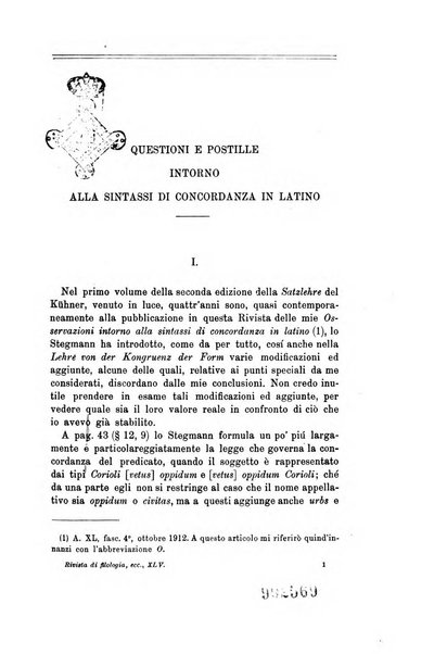 Rivista di filologia e d'istruzione classica