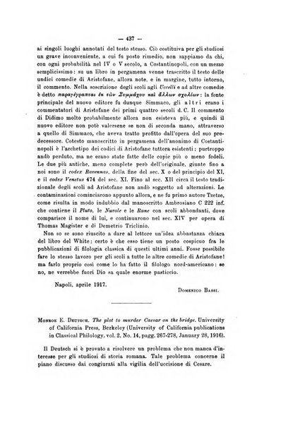 Rivista di filologia e d'istruzione classica