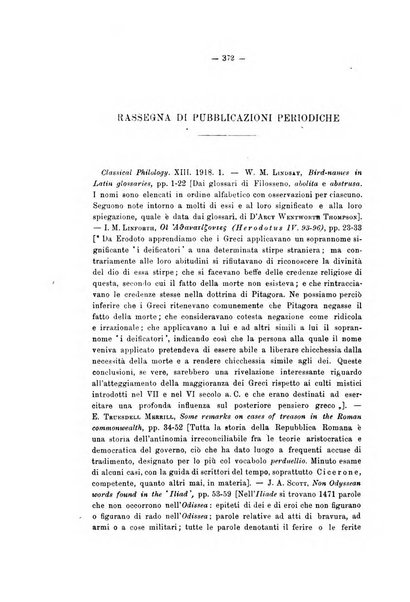 Rivista di filologia e d'istruzione classica