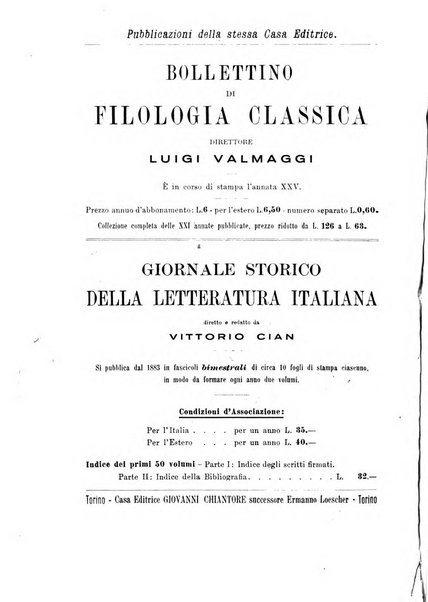 Rivista di filologia e d'istruzione classica