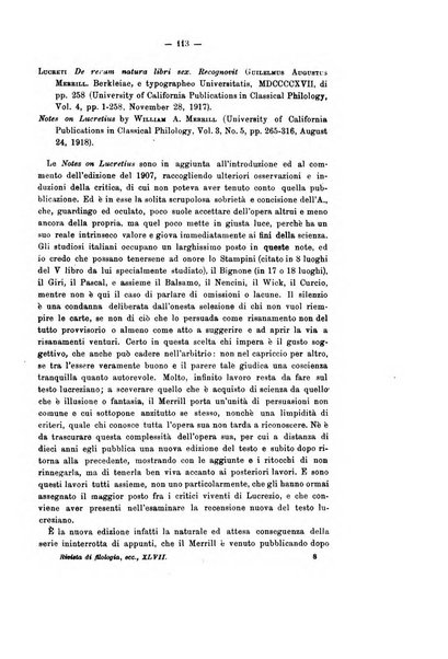 Rivista di filologia e d'istruzione classica