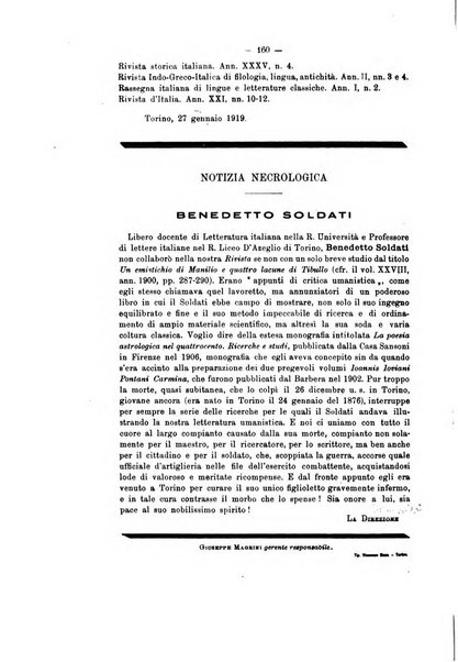 Rivista di filologia e d'istruzione classica