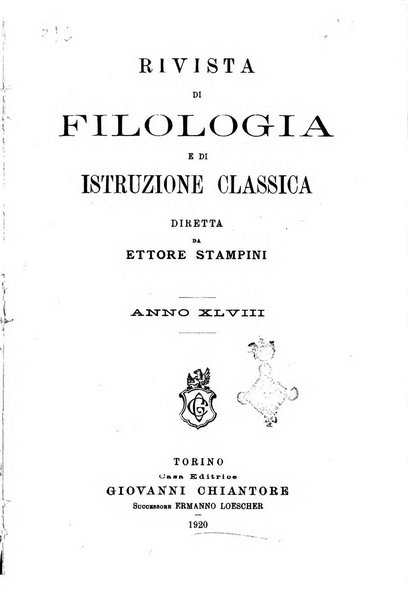 Rivista di filologia e d'istruzione classica