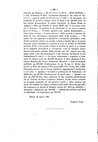 Rivista di filologia e d'istruzione classica