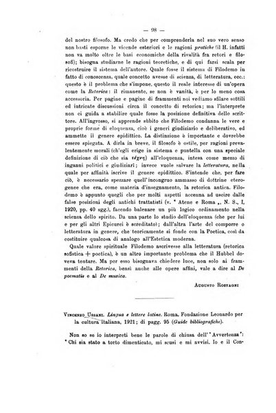 Rivista di filologia e d'istruzione classica