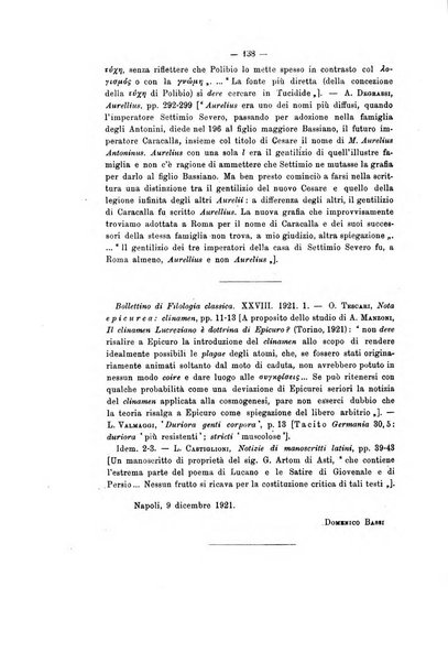 Rivista di filologia e d'istruzione classica