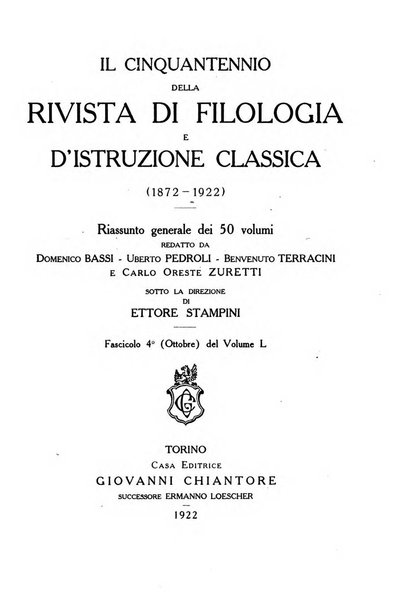 Rivista di filologia e d'istruzione classica